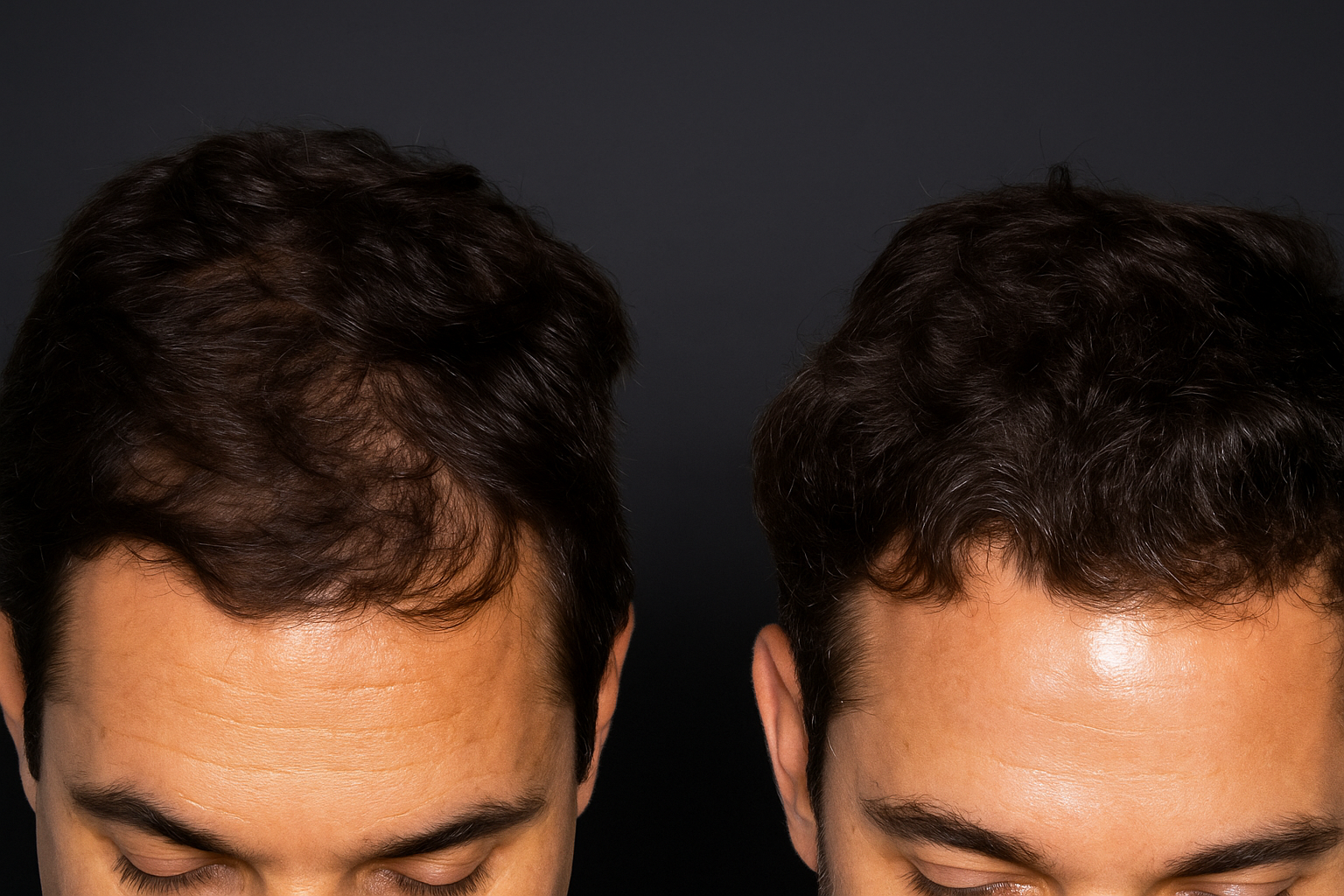 comparativa ombre con poca densidad capilar